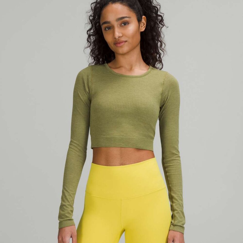 Lululemon Ebb to Street Long Sleeve Shirt Bronze Green